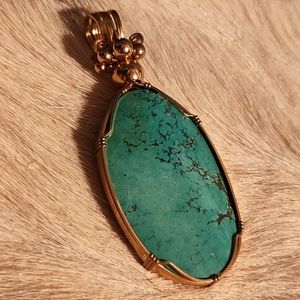 Starfire Designs Large Turquoise Stone Pendant, Handcrafted, $250 (NEW, no tag)